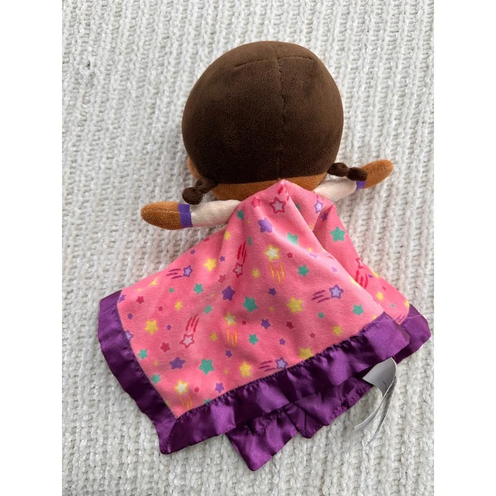 Disney Doc McStuffins Baby Security Blanket Pink Star Lovey‎ Purple Satin
